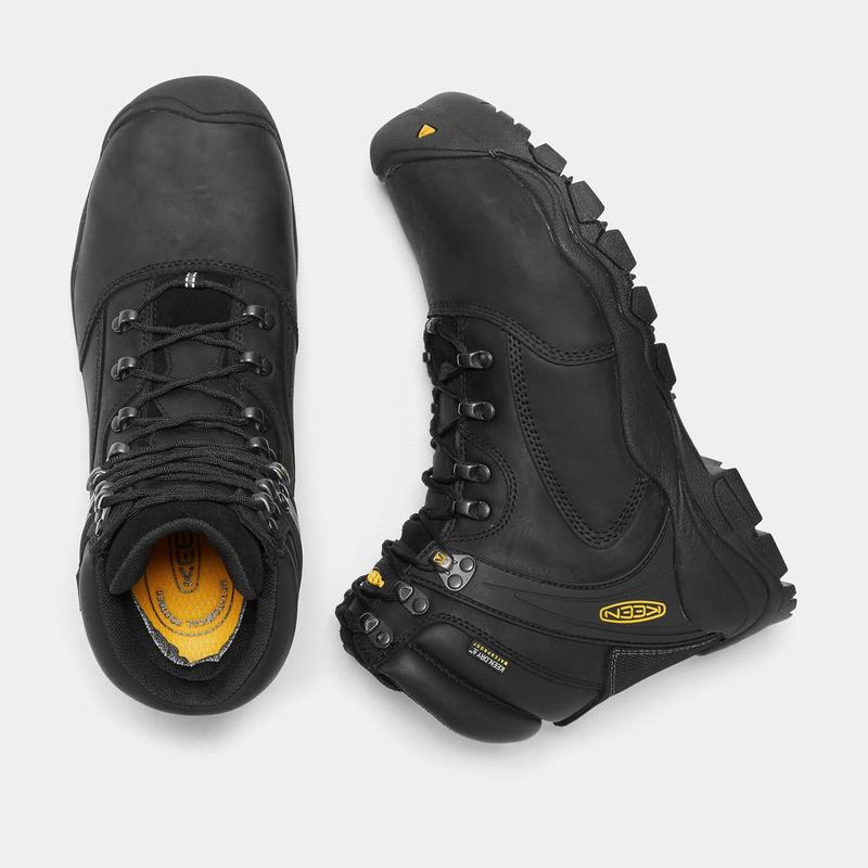 Botas De Trabajo Keen Louisville 6" Steel Toe Para Hombre Negros - Botas Keen Mexico (984365-KLF)